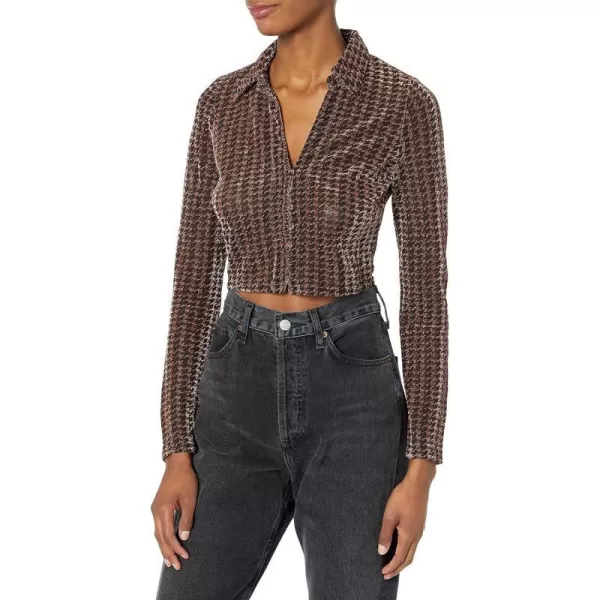 ASTR the label Womens Winslet TopCopper Houndstooth