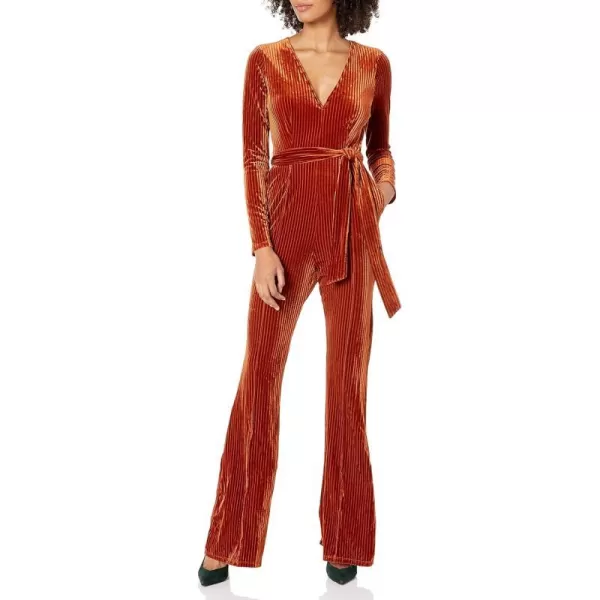 ASTR the label womens Cadence Fitted Velvet Plunging JumpsuitASTR the label womens Cadence Fitted Velvet Plunging Jumpsuit