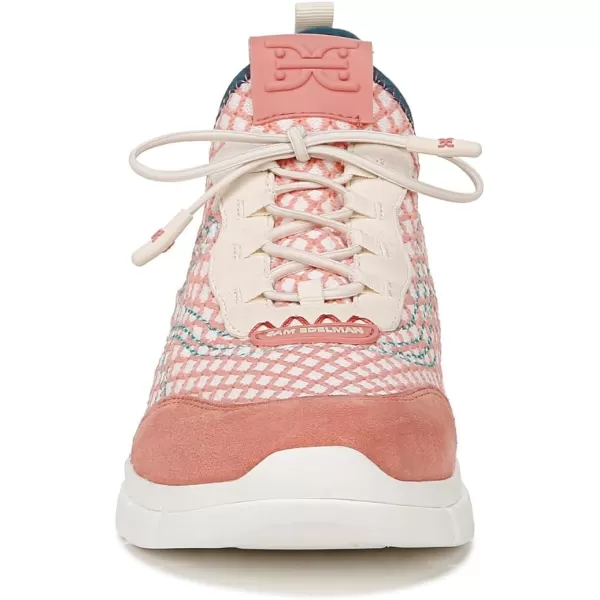 Sam Edelman Womens Chelsie SneakerPink CoralElectric LimeOff White