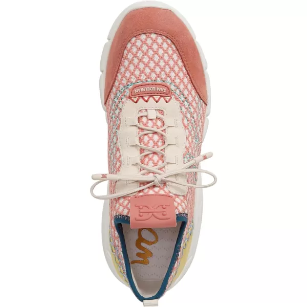 Sam Edelman Womens Chelsie SneakerPink CoralElectric LimeOff White