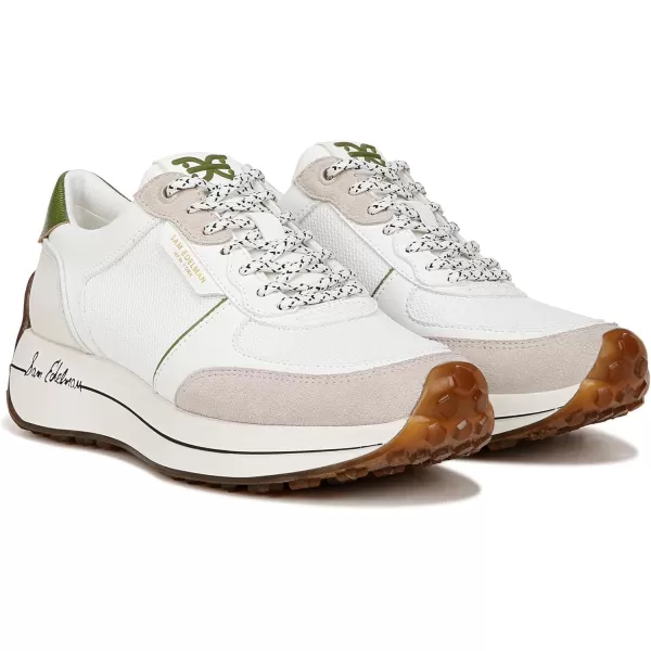 Sam Edelman Womens Jayce SneakerWhiteLily WhiteMatcha Green