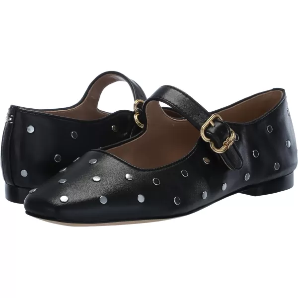 Sam Edelman Womens Michaela Stud Mary Jane FlatBlack Leather