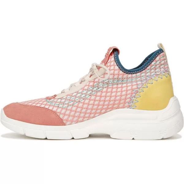 Sam Edelman Womens Chelsie SneakerPink CoralElectric LimeOff White