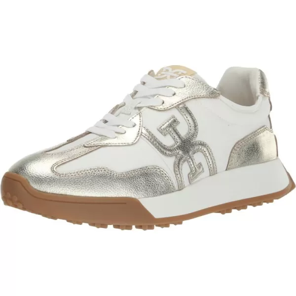 Sam Edelman Womens Langley SneakerOff WhiteMolten Gold