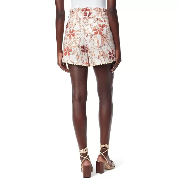 Sam Edelman Sportswear Womens Kira Belted Paper Bag ShortFlora Stamp  White Sand