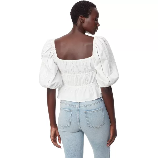 Sam Edelman Sportswear Womens Meadow Pleat Lace Trim BlouseBright White