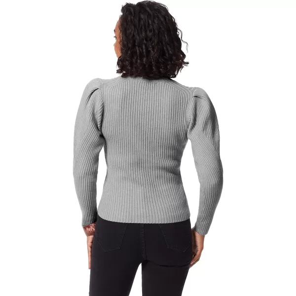 Sam Edelman Womens Cohen Pleated Sleeve SweaterLight Heather Grey