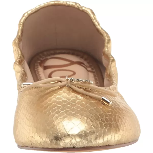 Sam Edelman Womens Felicia Ballet FlatGold Boa Embossed Metallic