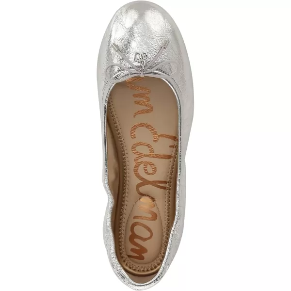 Sam Edelman Womens Felicia Ballet FlatSoft Silver Crinkle