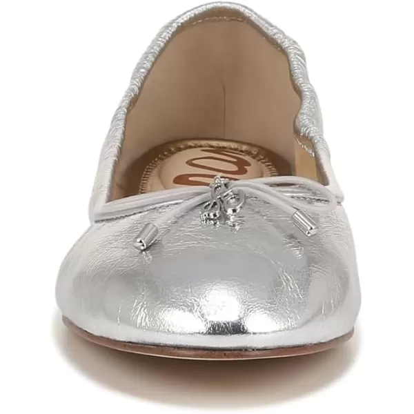 Sam Edelman Womens Felicia Ballet FlatSoft Silver Crinkle