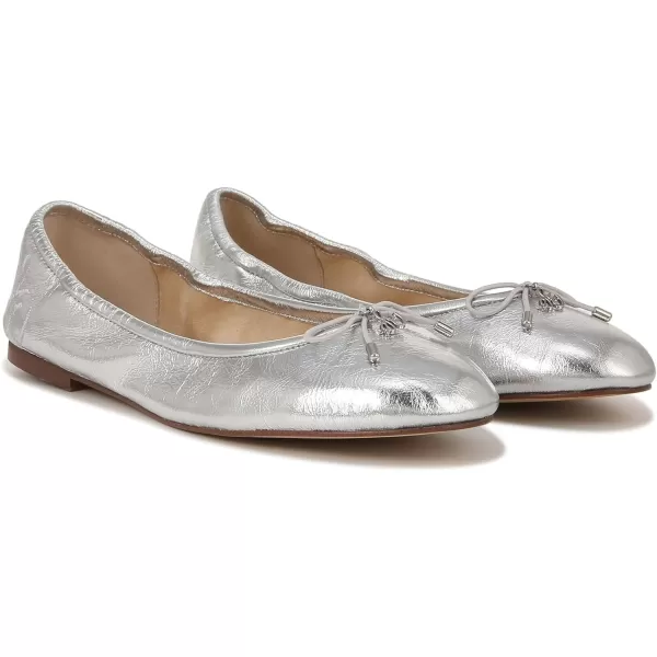 Sam Edelman Womens Felicia Ballet FlatSoft Silver Crinkle
