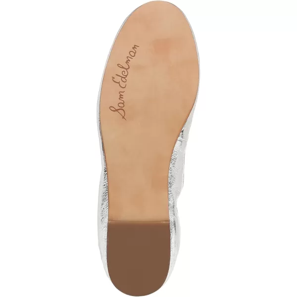 Sam Edelman Womens Felicia Ballet FlatSoft Silver Crinkle