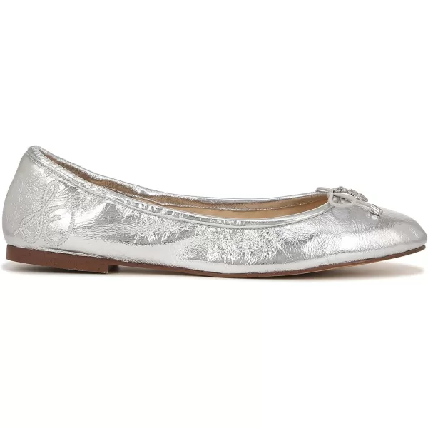 Sam Edelman Womens Felicia Ballet FlatSoft Silver Crinkle