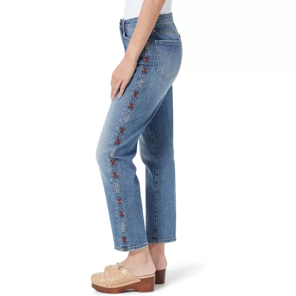 Sam Edelman Womens High Rise Slim Straight AnkleSnow Canyon  Side Embroidery
