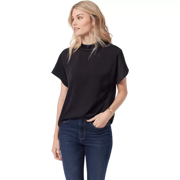 Sam Edelman Womens Leona Sweater Neck Satin TopBlack