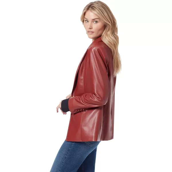 Sam Edelman Womens Margot Single Breasted Long BlazerHenna  Pleather