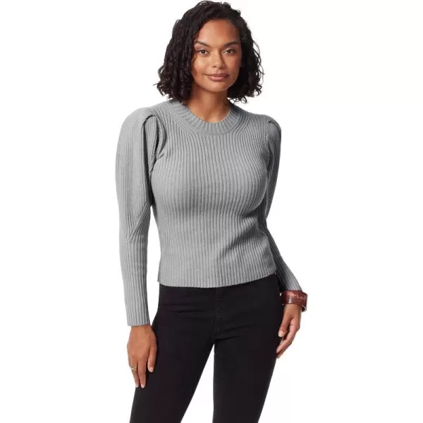 Sam Edelman Womens Cohen Pleated Sleeve SweaterLight Heather Grey