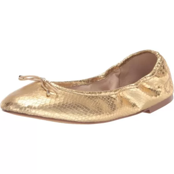 Sam Edelman Womens Felicia Ballet FlatGold Boa Embossed Metallic