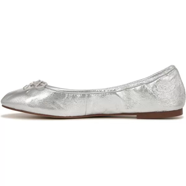 Sam Edelman Womens Felicia Ballet FlatSoft Silver Crinkle