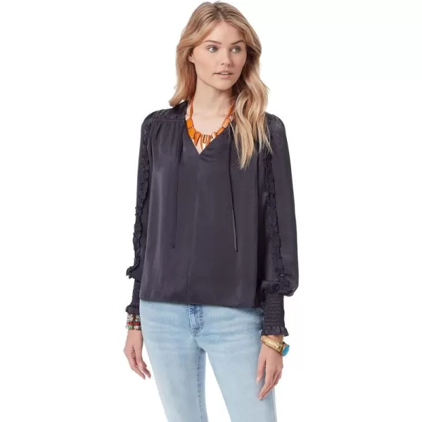 Sam Edelman Womens Varick VNeck Satin TopTwilight Black