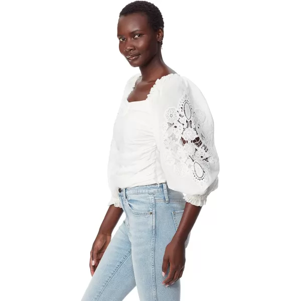 Sam Edelman Sportswear Womens Stevie Laced Long Sleeve BlouseGardenia