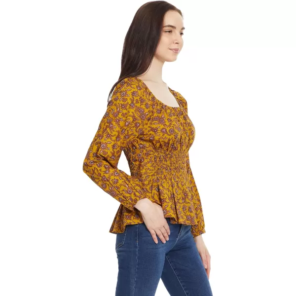 Sam Edelman Womens Cilian Bustier Blouse TopGolden Sprigolive Oil