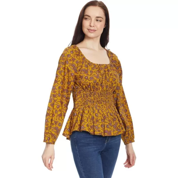 Sam Edelman Womens Cilian Bustier Blouse TopGolden Sprigolive Oil