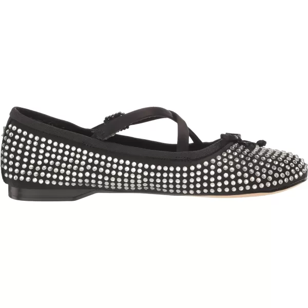 Circus NY Womens Zuri Ballet FlatBlack Satin Jewel