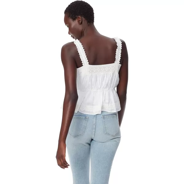 Sam Edelman Sportswear Womens Adeline Lace Peasant Tank TopBright White
