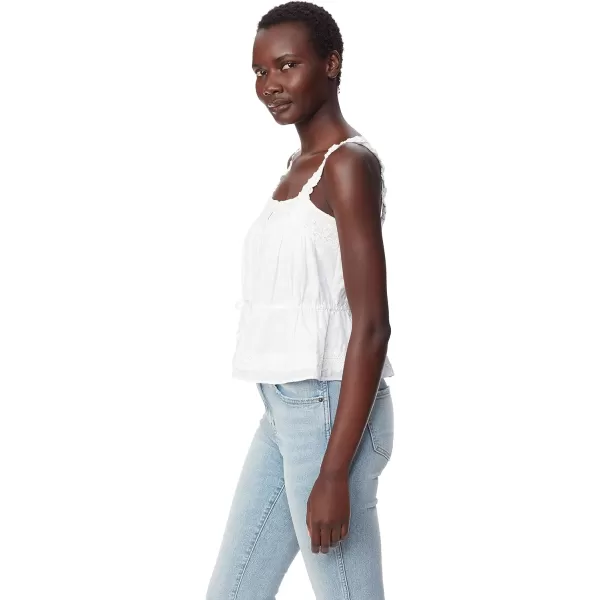 Sam Edelman Sportswear Womens Adeline Lace Peasant Tank TopBright White
