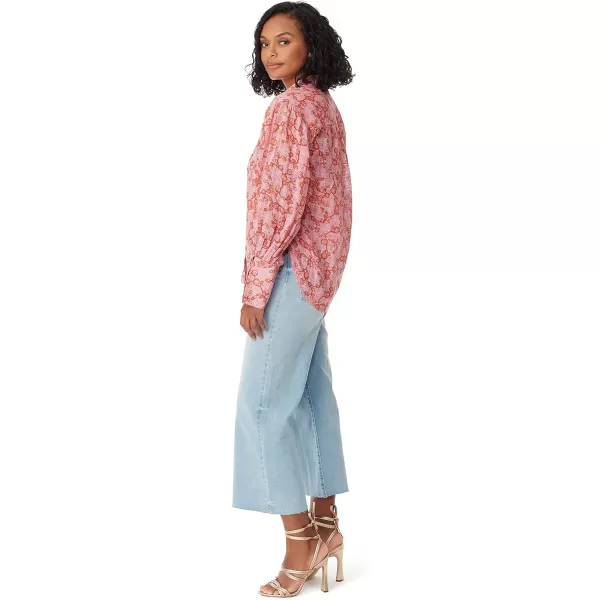 Sam Edelman Sportswear Womens Nora Button Down Long Sleeve ShirtCoastal Flora  Peach Dust