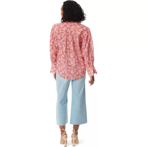 Sam Edelman Sportswear Womens Nora Button Down Long Sleeve ShirtCoastal Flora  Peach Dust