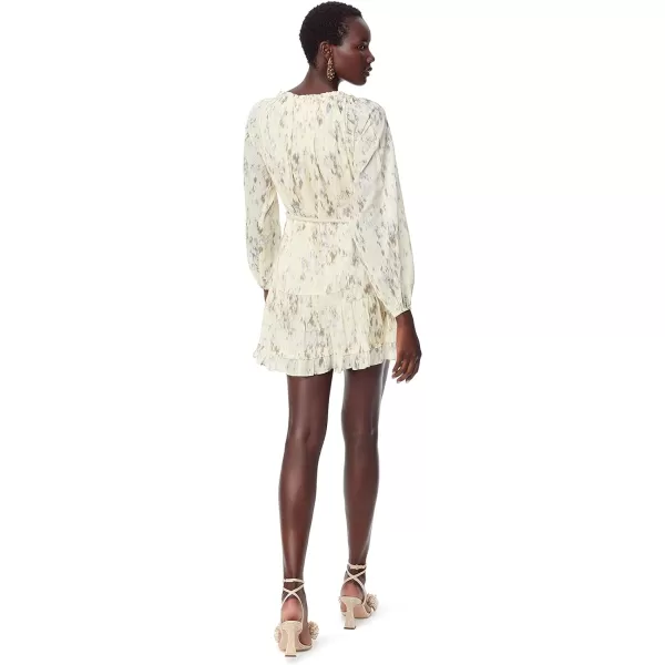 Sam Edelman Sportswear Womens Rainey Scoop Neck Mini DressDancing Blooms  Transparent Yellow