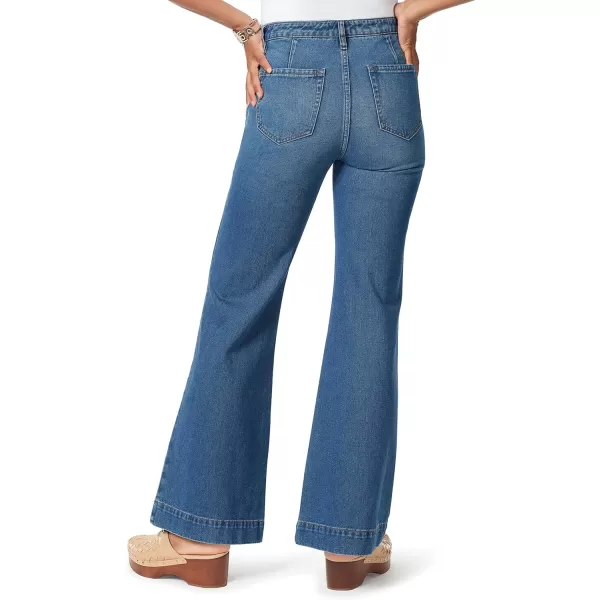 Sam Edelman Womens Bay High Rise Trouser Flare JeanMoondance  Braid Detail