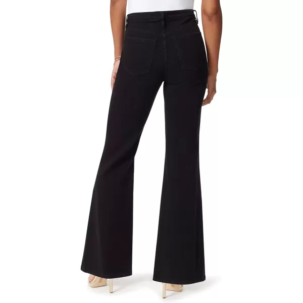 Sam Edelman Womens Bay High Rise Trouser Flare JeanTrue Black  Pu Trim