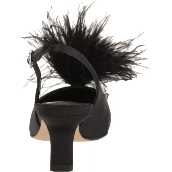 Sam Edelman Womens Bianka Feather PumpBlack Satin Feather