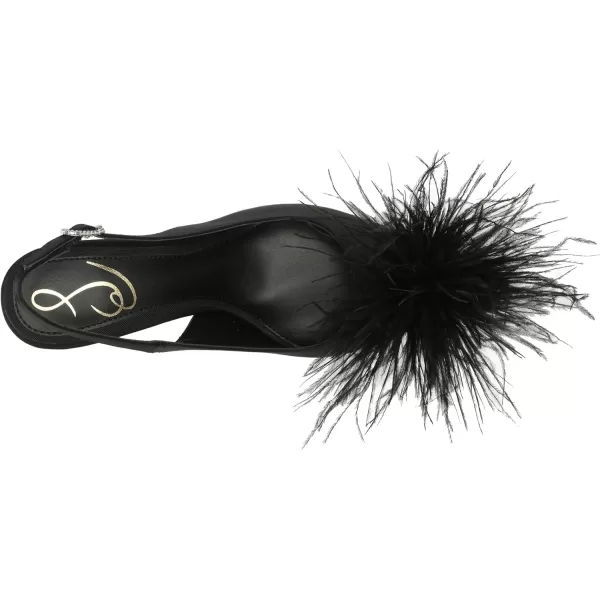 Sam Edelman Womens Bianka Feather PumpBlack Satin Feather