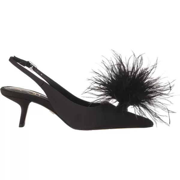 Sam Edelman Womens Bianka Feather PumpBlack Satin Feather