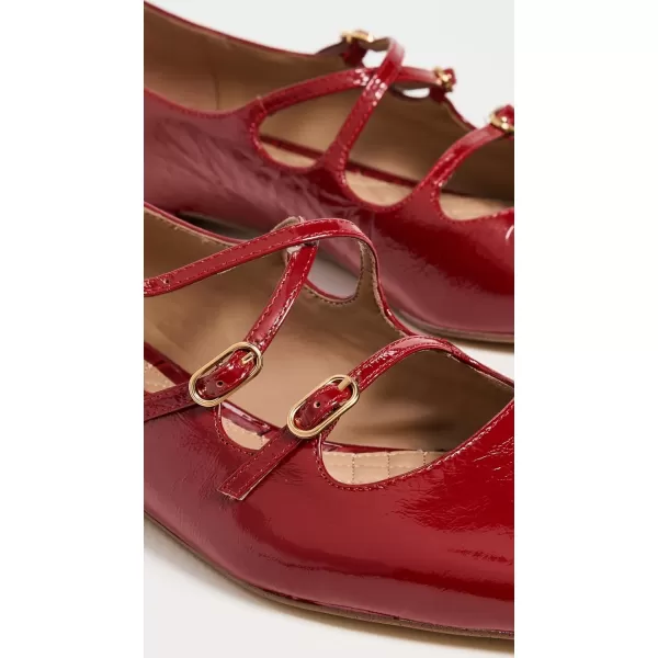 Sam Edelman Womens Cass Mary Jane FlatDeep Scarlet