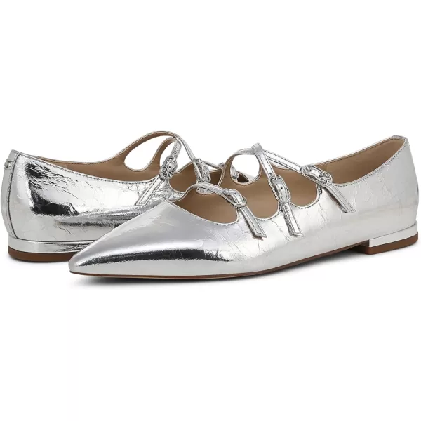 Sam Edelman Womens Cass Mary Jane FlatSoft Silver