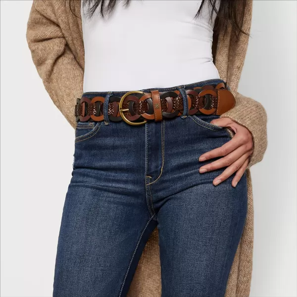 Sam Edelman Womens Casual Woven Linked Leather BeltMultibrown