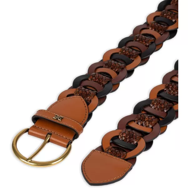 Sam Edelman Womens Casual Woven Linked Leather BeltMultibrown
