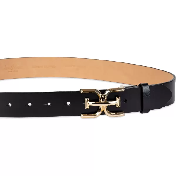 Sam Edelman Womens Doublee Logo Plaque Buckle Jean and Trouser BeltBlack