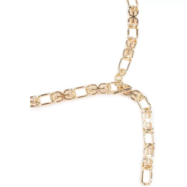 Sam Edelman Womens Fully Adjustable Doublee Logo Chain Link Dress BeltGold