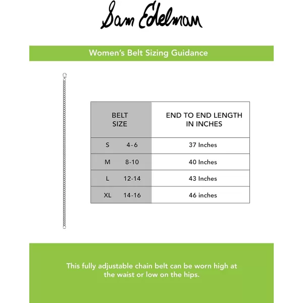 Sam Edelman Womens Fully Adjustable Doublee Logo Chain Link Dress BeltSam Edelman Womens Fully Adjustable Doublee Logo Chain Link Dress Belt