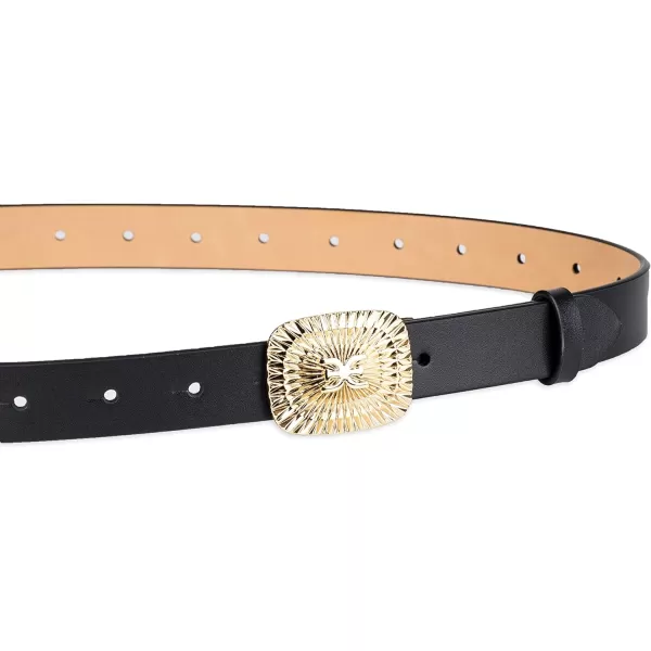 Sam Edelman Womens Fully Adjustable Radiant Sunburst Plaque Buckle BeltSam Edelman Womens Fully Adjustable Radiant Sunburst Plaque Buckle Belt