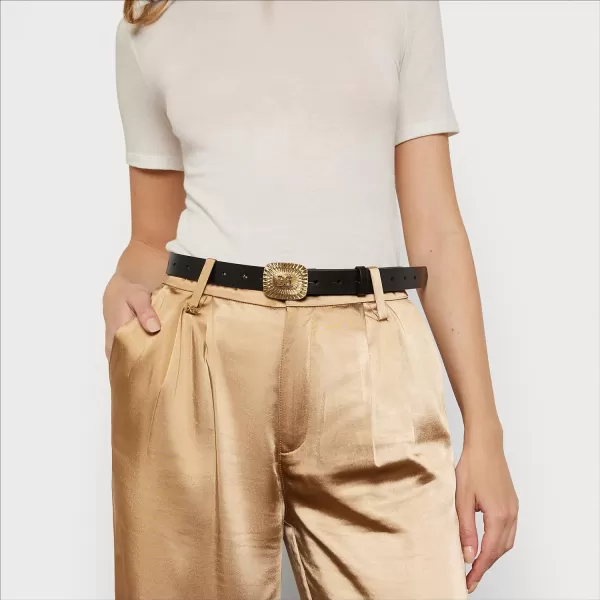Sam Edelman Womens Fully Adjustable Radiant Sunburst Plaque Buckle BeltSam Edelman Womens Fully Adjustable Radiant Sunburst Plaque Buckle Belt