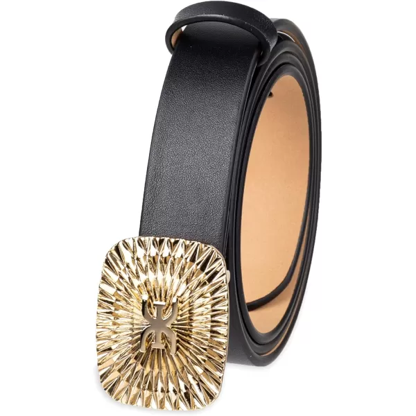Sam Edelman Womens Fully Adjustable Radiant Sunburst Plaque Buckle BeltSam Edelman Womens Fully Adjustable Radiant Sunburst Plaque Buckle Belt
