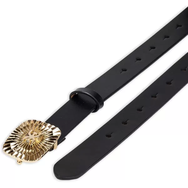 Sam Edelman Womens Fully Adjustable Radiant Sunburst Plaque Buckle BeltSam Edelman Womens Fully Adjustable Radiant Sunburst Plaque Buckle Belt