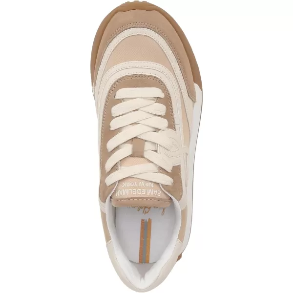 Sam Edelman Womens Luna SneakerCafe TanLight Golden CaramelModern Ivory
